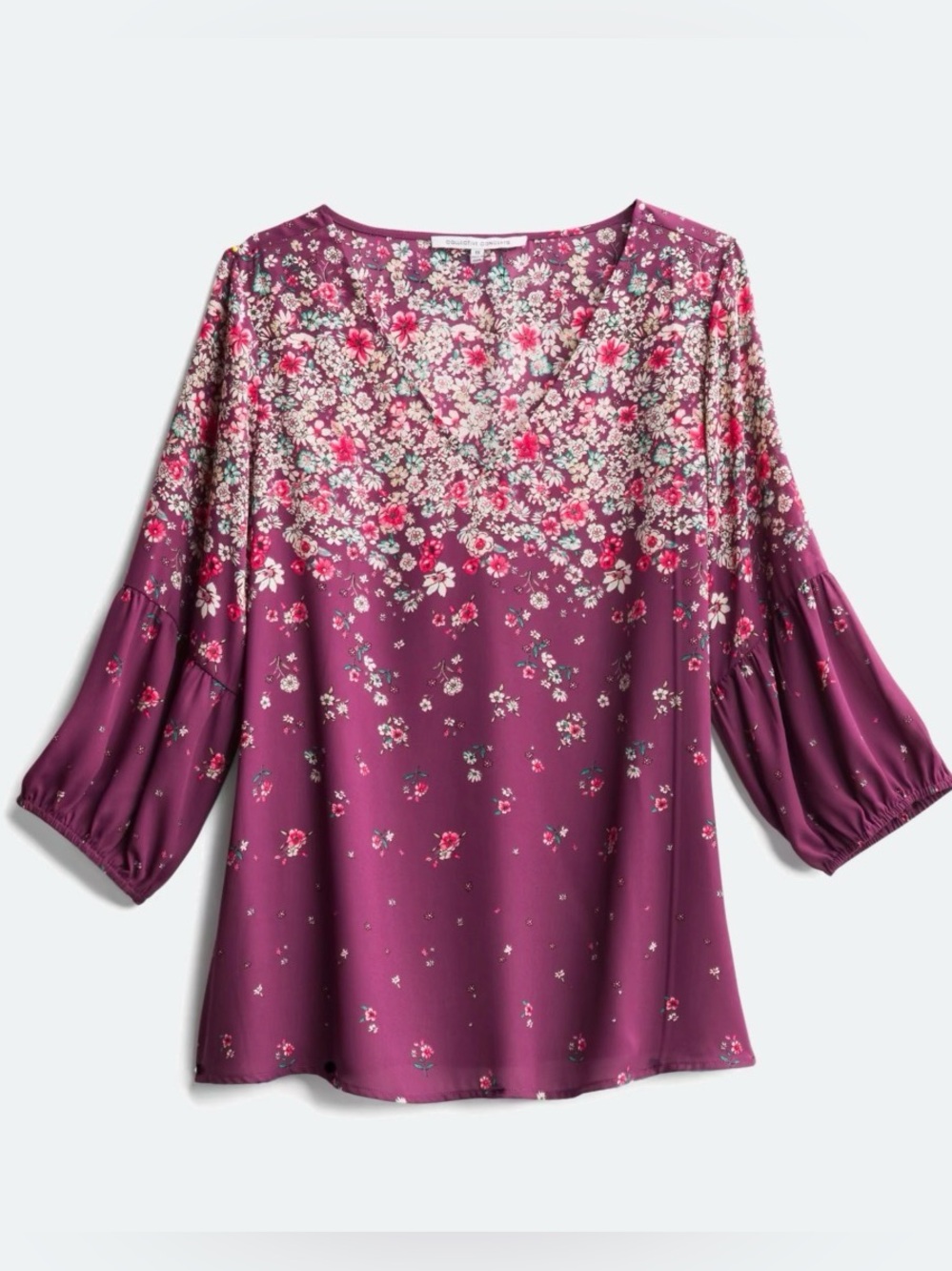 Chic Floral Burgundy Blouse